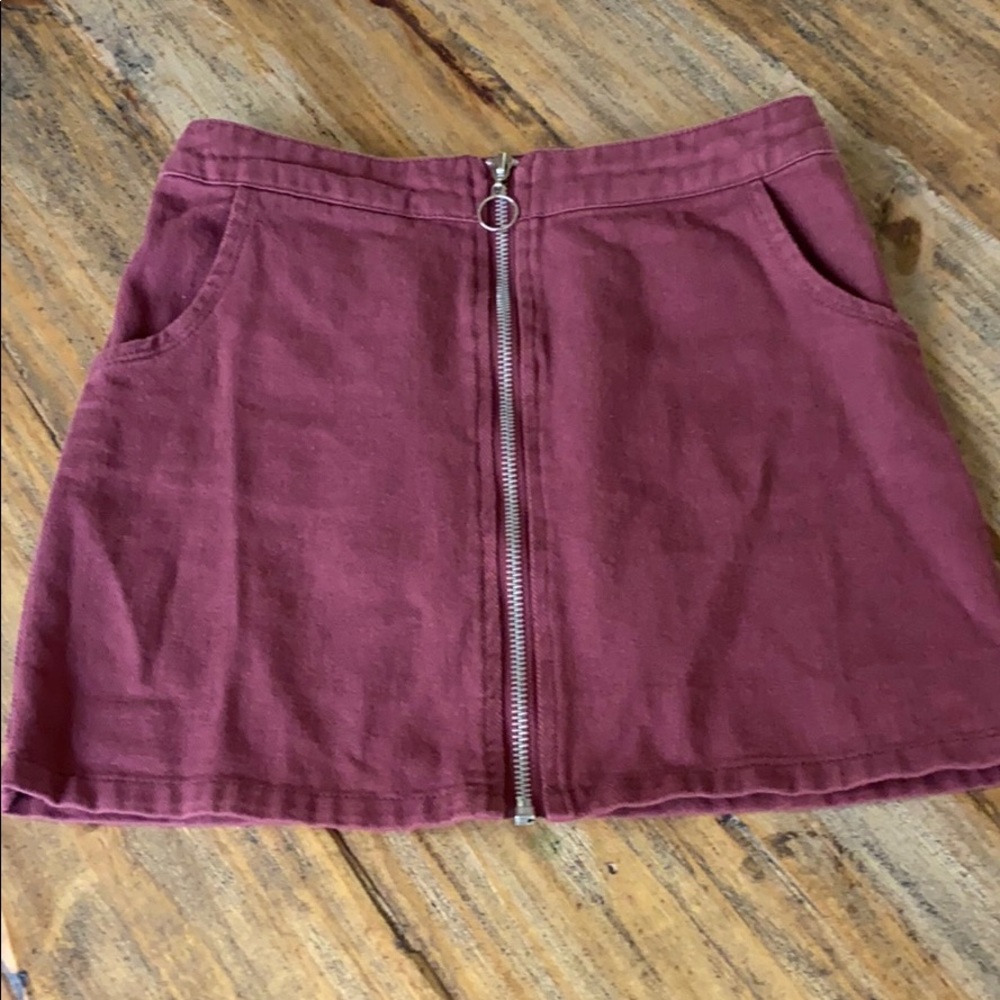 Light burgundy denim skirt, 100% cotton